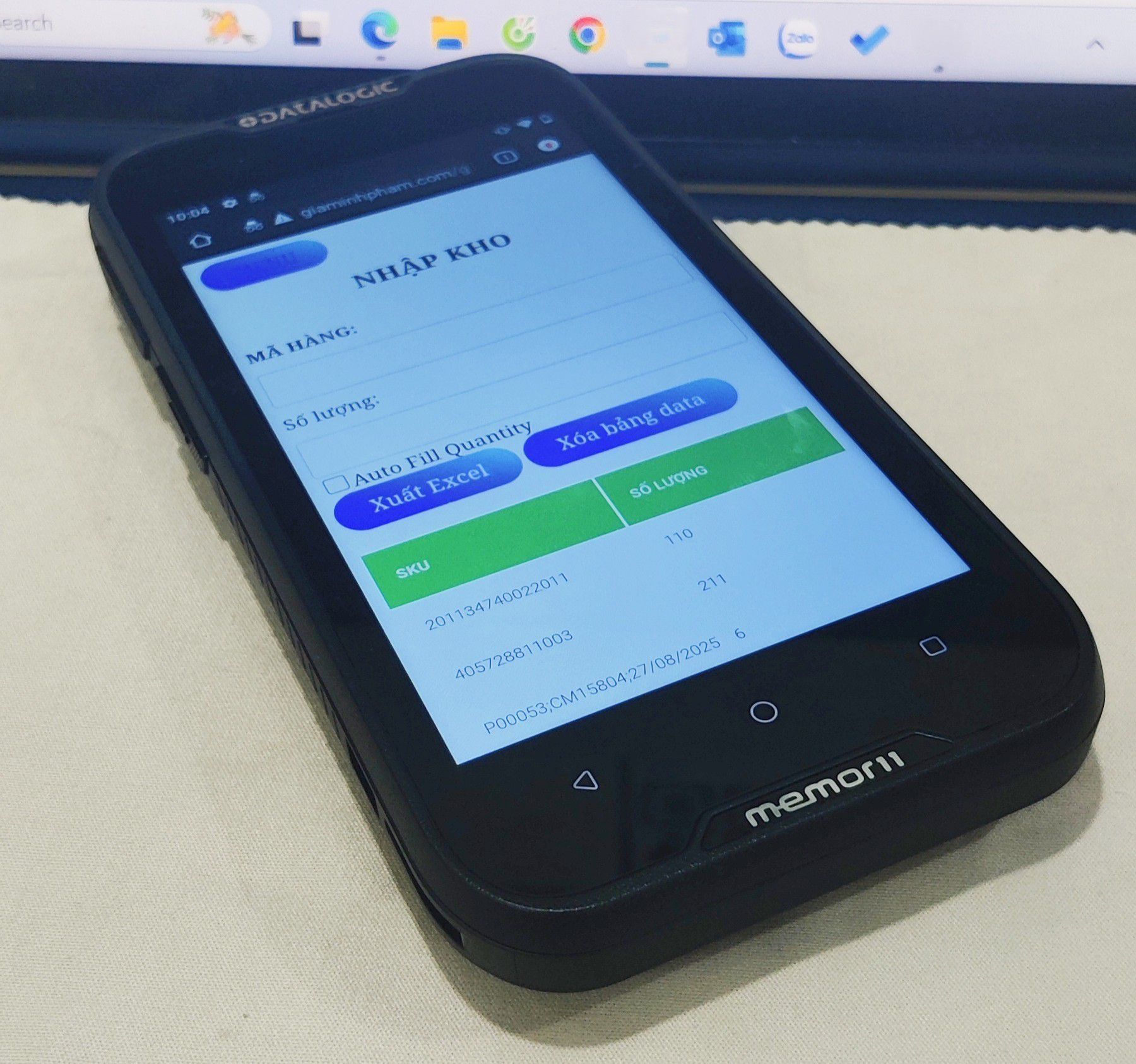Máy kiểm kho Datalogic Memor 11